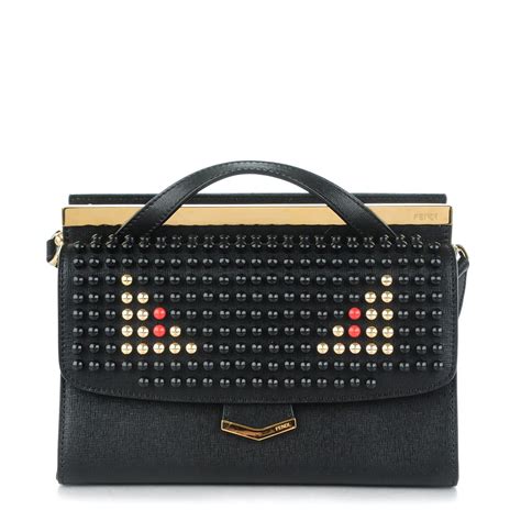 FENDI Vitello Elite Monster Mini Demi Jour Shoulder Bag 